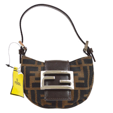 FENDI 1990s Zucca Handbag Micro Brown 38791