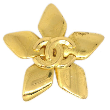CHANEL 1996 Flower Brooch Pin Gold 65070