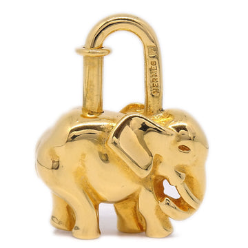 HERMES Elephant 1988 Cadena Lock Bag Charm Gold Small Good 86043