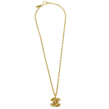 CHANEL Quilted CC Gold Chain Pendant Necklace 3858 95867