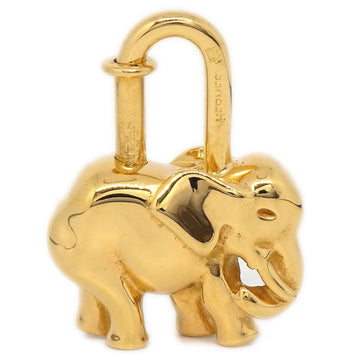 HERMES 1988 Elephant Cadena Lock Bag Charm Gold Small Good 23391