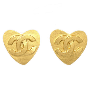 CHANEL 1995 Heart Earrings Clip-On Gold medium 65505