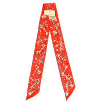 HERMES 2022 Les Cles a Pois Twilly Scarf 65857