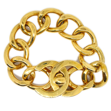 CHANEL 1995 Turnlock Gold Chain Bracelet 54651