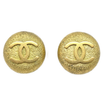 CHANEL 1994 Button Earrings Clip-On Gold
