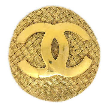 CHANEL 1994 Woven CC Brooch Pin Gold 1259 54925