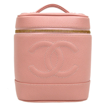 CHANEL 2003-2004 Timeless Vanity Handbag Pink Caviar 54933