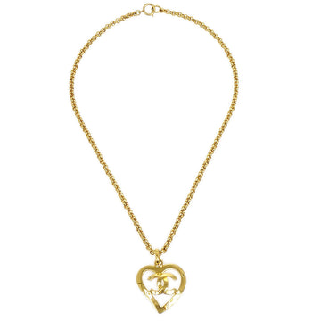 CHANEL 1995 Heart Gold Chain Necklace 15697