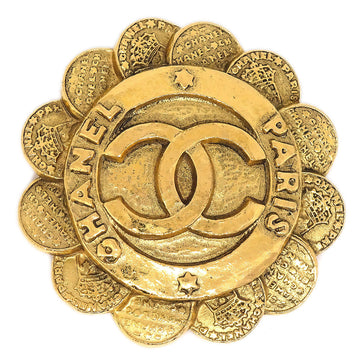 CHANEL 1993 Medallion Brooch Pin Gold 1252 15784