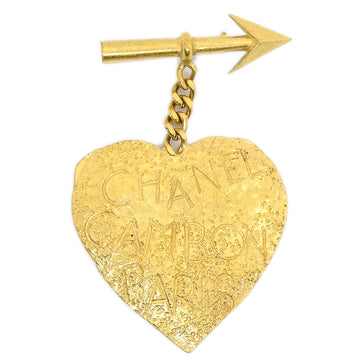 CHANEL 1993 Arrow Heart Brooch Pin Gold 16463