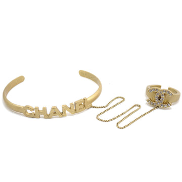 CHANEL 2001 Crystal CC & Logo Bangle & Ring Set #6 24766