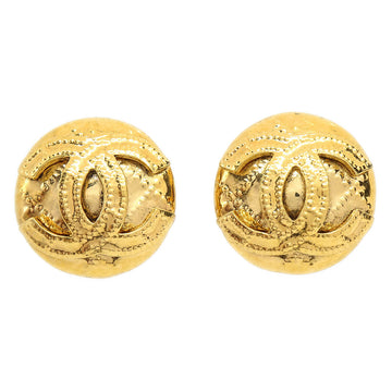 CHANEL 1994 Quilted Button Earrings Gold 94P AK35571c
