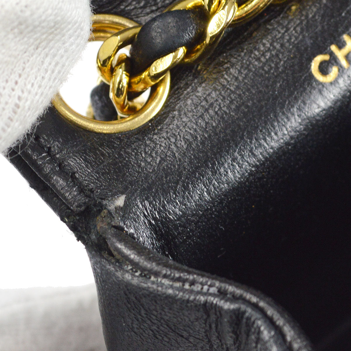 CHANEL Classic Flap Micro Bum Belt Bag Gold Chain Black Lambskin 25543