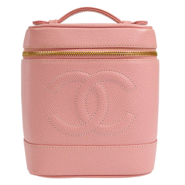 CHANEL★ Cosmetic Vanity Handbag Pink Caviar 56417
