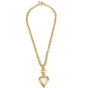 CHANEL 1995 Heart Loupe Gold Chain Necklace 56584