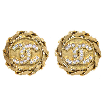 CHANEL 1998 Crystal & Gold Earrings Clip-On 23 17257