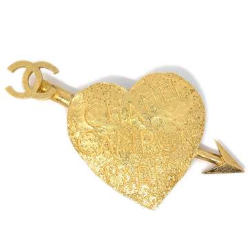 CHANEL★ Bow and Arrow Heart Brooch Gold 93P 47284