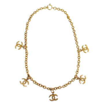 CHANEL 1993 5 CC Gold Chain Pendant Necklace 17250