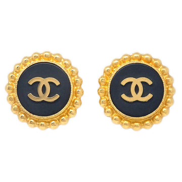 CHANEL 1993 Button Earrings Clip-On Gold 93A 27331