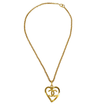 CHANEL 1995 Heart Cutout Gold Chain Necklace 95P 27343