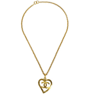 CHANEL 1995 Heart Cutout Gold Chain Necklace 95P 27407