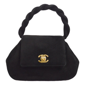 CHANEL * 1996-1997 Handbag Black Suede 48193