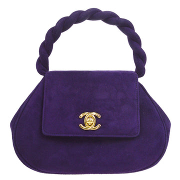 CHANEL * 1996-1997 Handbag Purple Suede 57059