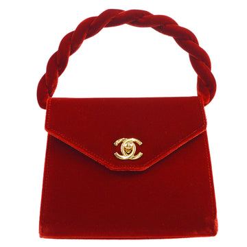 CHANEL * 1996-1997 Handbag Red Velvet 57060