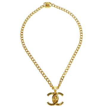 CHANEL 1997 CC Turnlock Gold Chain Necklace 97P 26531