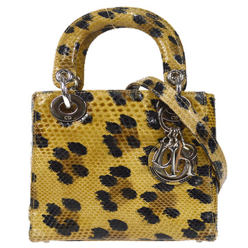 CHRISTIAN DIOR * 1995-1996 Leopard-patterned Python Lady Dior Bag Mini 57960
