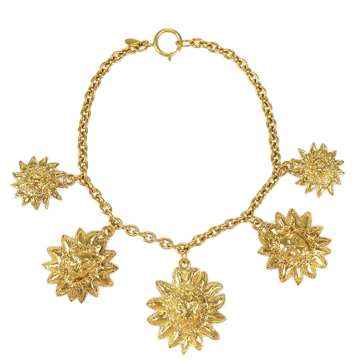 CHANEL Lion Gold Chain Pendant Necklace 3319 18595
