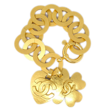 CHANEL 1995 Heart Clover Bracelet Gold 95P 48547