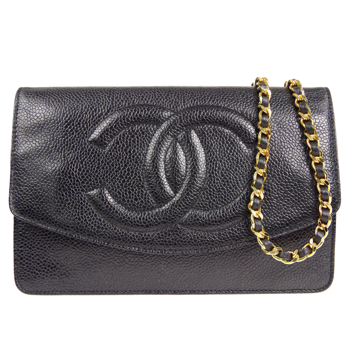 Chanel Classic Black Caviar WOC Wallet On Chain Handbag – The