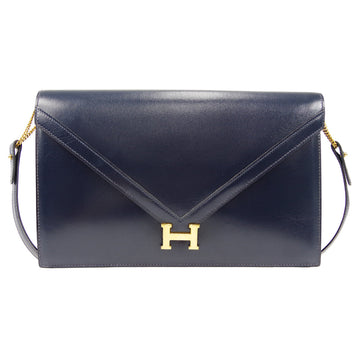 HERMES Lydie Shoulder Bag Navy Box Calf 48564
