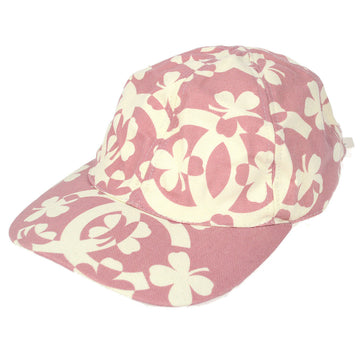 CHANEL Clover Cap Hat Pink #M Small Good 58029
