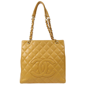 CHANEL Petite Shopping Tote PST Chain Hand Tote Bag Beige Caviar 58010