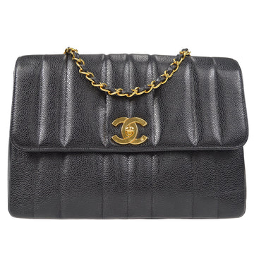 CHANEL Classic Flap Mademoiselle Double Chain Shoulder Bag Caviar 58232