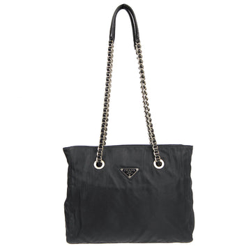 PRADA * Chain Shoulder Tote Bag Black 76252