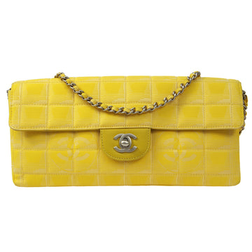 CHANEL 2001-2003 East West New Travel Line Yellow Jacquard 66473