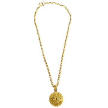 CHANEL Medallion Gold Chain Pendant Necklace 94A 58089