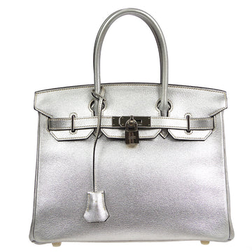 HERMES * 2004 Athens Olympic Limited Edition BIRKIN 30 Silver Chevre 17391