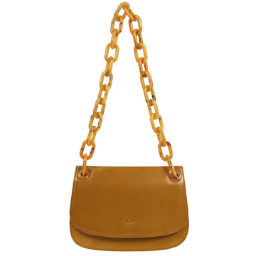 PRADA * Plastic Chain Shoulder Bag Beige 77060