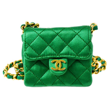 Chanel vintage velvet/suede mini flap in emerald green, Women's