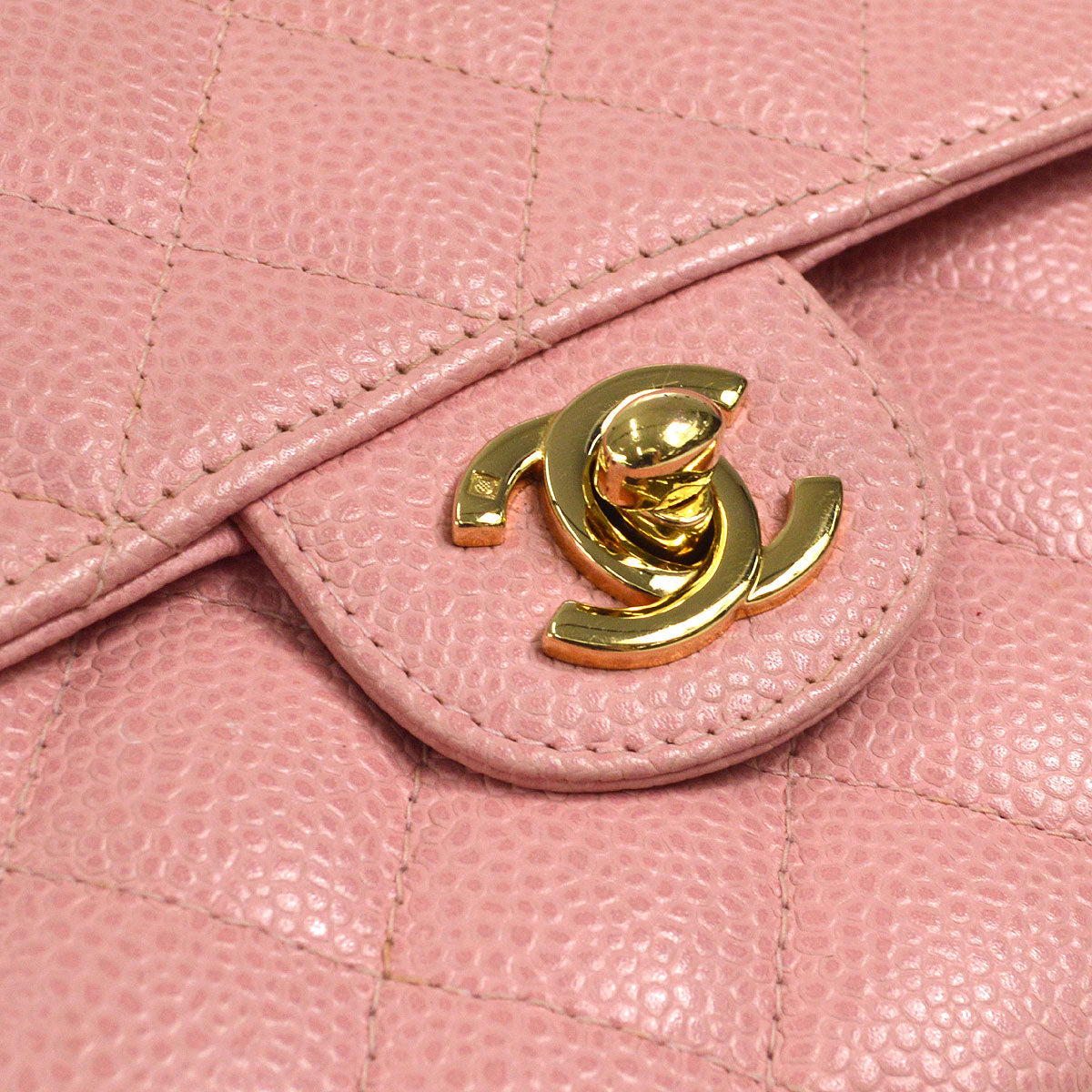 CHANEL Classic Flap Mini Square Chain Shoulder Bag Pink Caviar 96634