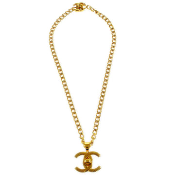 CHANEL Turnlock Gold Chain Necklace 96P 96742