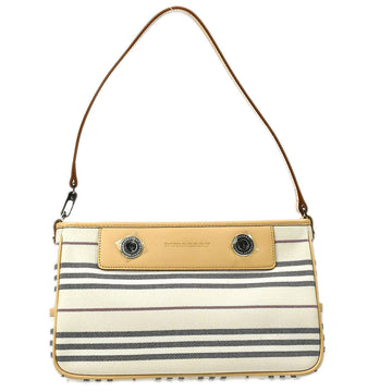 BURBERRY Horizontal Striped Handbag Beige 76947