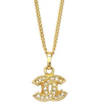 CHANEL Mini CC Rhinestone Gold Chain Necklace 3311/1982 77010
