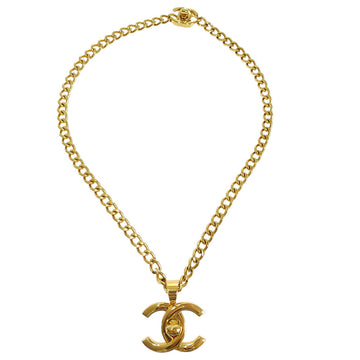 CHANEL Turnlock Gold Chain Necklace 96P 77011
