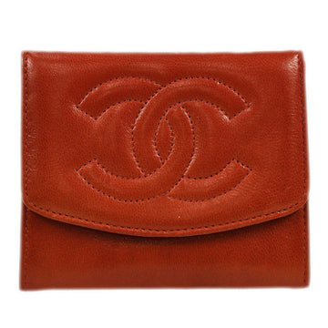 CHANEL 1994-1996 Timeless Coin Case Lambskin Red 76985
