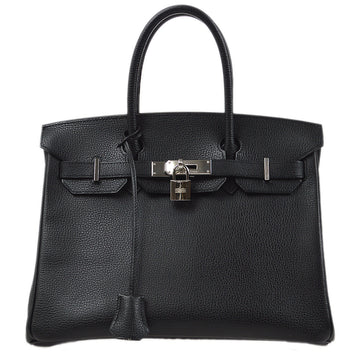 Hermes Birkin30 Handbag Black Vache Liegee 87757
